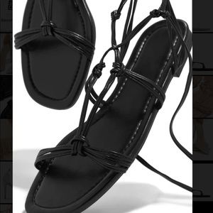 BRAND NEW! Leg/Ankle Strap Sandals in Black